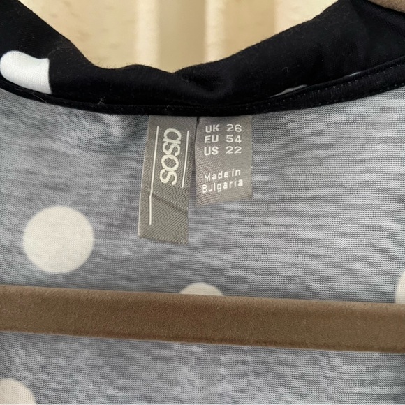 ASOS Black/White Polka Dot Dress, Size: 22 - Picture 6 of 8